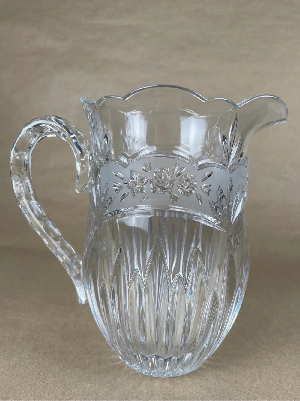 Vintage Oneida Crystal Glass Pitcher